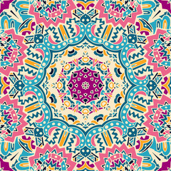 festive seamless pattern doodle mandala