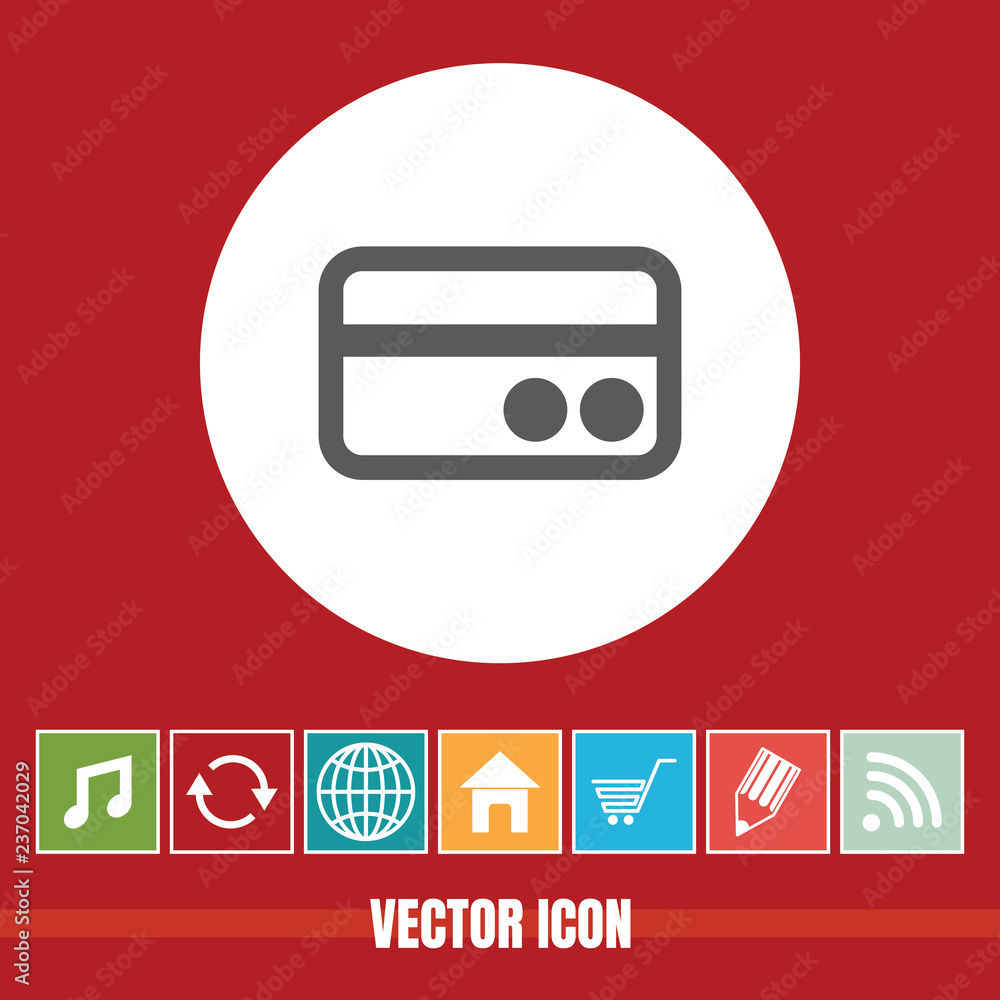 Poster very useful vector icon of credit or debit card with bonus icons very useful for mobile app, softwar