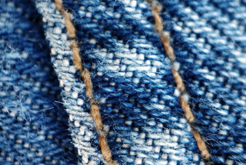 Jeans fabric macro texture, denim background