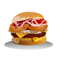 fast food. hamburger. vector illustration 