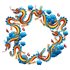 Background with Chinese dragons.