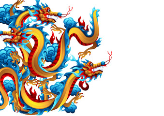 Background with Chinese dragons.