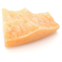 One parmesan cheese shred isolated on white background cutout