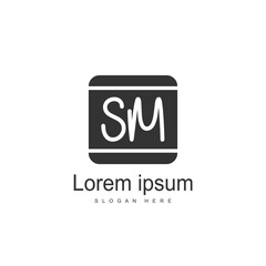 Initial letter SM logo template design. minimal letter logo