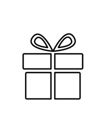 Outline christmas gift box icon vector illustration isolated on white