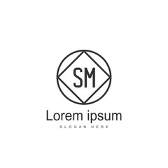 Initial letter SM logo template design. minimal letter logo