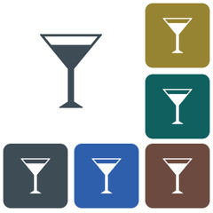 Cocktail glass sign with martini vodka  icon