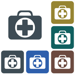 First Aid Kit Symbol and Medical Services Icon