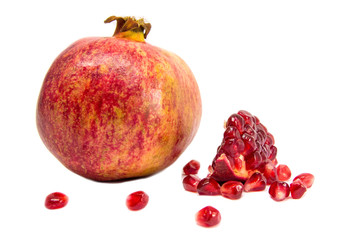 Pomegranate collection Isolated on a white background. Clipping Path