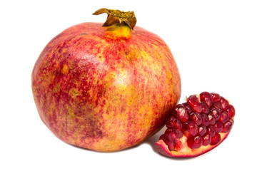 Pomegranate collection Isolated on a white background. Clipping Path