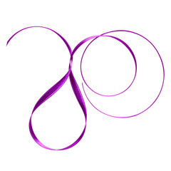 Shiny satin ribbon in lavender color isolated on white background close up .Ribbon image for decoration design.