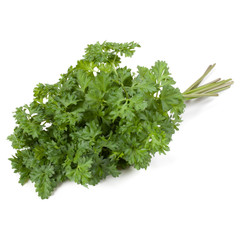 parsley leaves bunch isolated on white background cutout