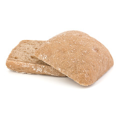 sliced Ciabatta bread isolated on white background cut out