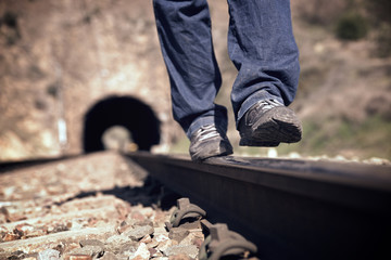 Balance on a railroad track