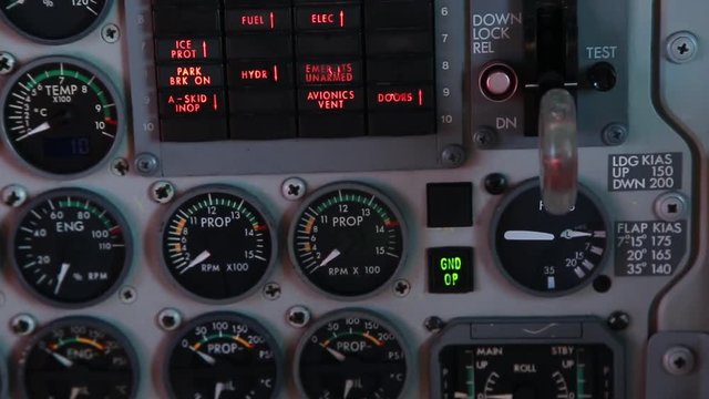 Close up control panel of small plane helicopter dropping aircraft airplane cabin captain engine flight flying pilot transportation travel air force