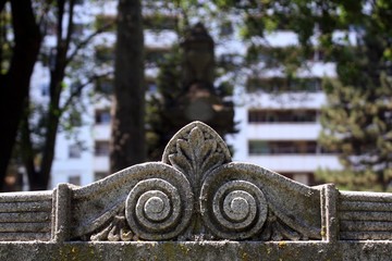 Tombstone with Scrollwork