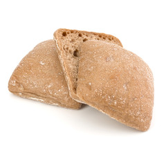 sliced Ciabatta bread isolated on white background cut out