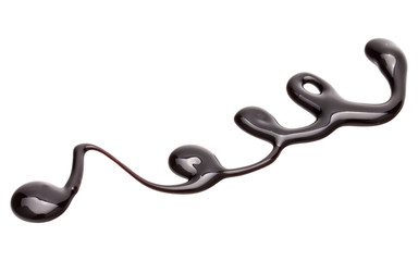 Obraz premium Chocolate syrup drop isolated on white background