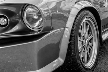 Front end of muscle car