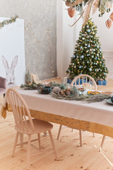 Christmas table in the living room