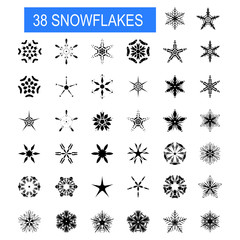 Christmas, winter snowflakes. Vector set
