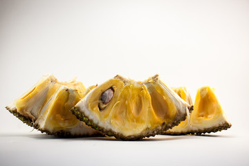 Ripe Jackfruit isolated on white