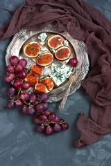 Juicy flavorful  figs  and jam on bread
