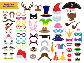 Set of different piece photo booth props.