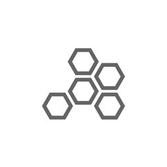 Simple honeycombs line icon. Symbol and sign illustration design. Isolated on white background
