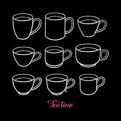 Set of cute teacups