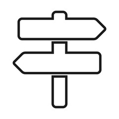 Direction Road Sign Outline Logo