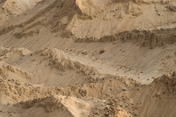 big piles of sand