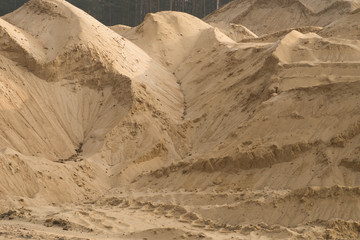 big piles of sand