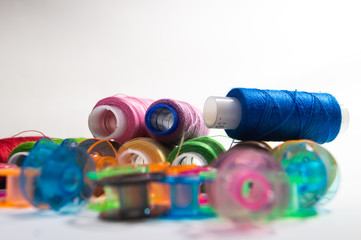 bright color sewing spools