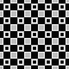 Abstract monochrome seamless pattern - vector square background design