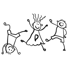 Three playing children