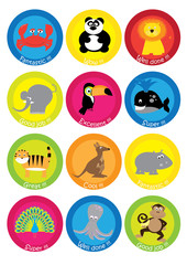 Teacher Reward Motivational Stickers for Children - funny cartoon animals collection