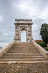 Fototapeta na wymiar Arco di Traiano, Ancona, Marche, Italy - The Arch of Trajan the Emperor was considered the gate of Adriatic Sea.