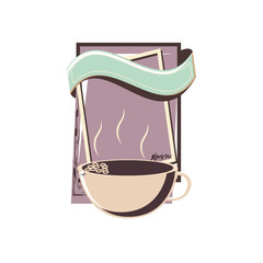 coffee cup elegant frame
