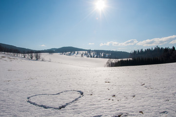 Heart in snow