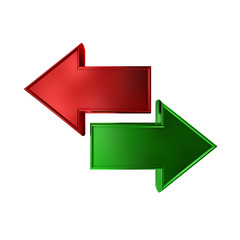 green arrow isolated on white background