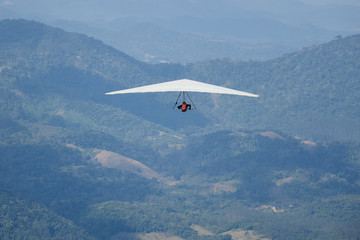 Fototapeta na wymiar Fliegen mit dem Gleitdrachen über dem Atlantischen Regenwald