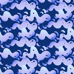 Wavy clouds seamless pattern background