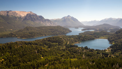 Panoramic of Nahuel Huapi lake in Bariloche, Argentina