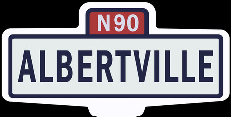 ALBERTVILLE - Ancien panneau entrée d'agglomération 