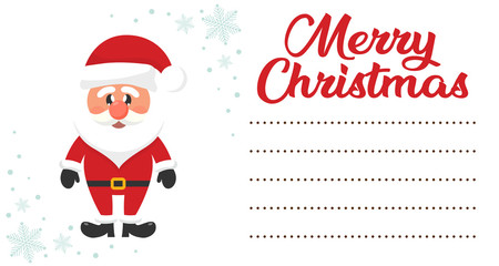 cartoon christmas santa claus on the christmas letter to santa