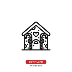 Gingerbread house vector icon