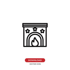 Fireplace vector icon