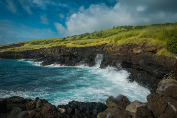 Obraz premium landscape with ocean cliffs and clouds