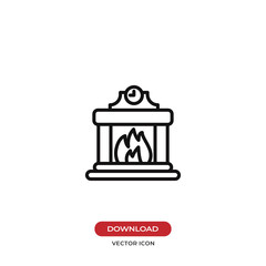 Fireplace vector icon